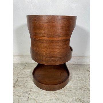 COMODINO DESIGN VINTAGE epoca '1970 LEGNO CURVATO STILE LUIGI CACCIA DOMINIONI