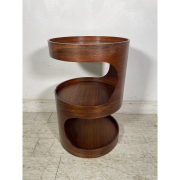 COMODINO DESIGN VINTAGE epoca '1970 LEGNO CURVATO STILE LUIGI CACCIA DOMINIONI