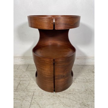 COMODINO DESIGN VINTAGE epoca '1970 LEGNO CURVATO STILE LUIGI CACCIA DOMINIONI