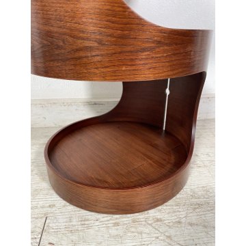 COMODINO DESIGN VINTAGE epoca '1970 LEGNO CURVATO STILE LUIGI CACCIA DOMINIONI