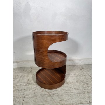 COMODINO DESIGN VINTAGE epoca '1970 LEGNO CURVATO STILE LUIGI CACCIA DOMINIONI