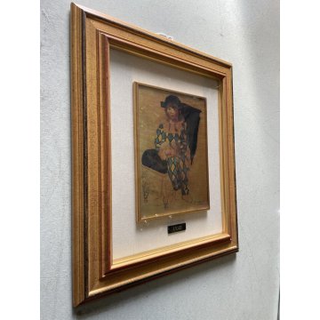 QUADRO OMAGGIO A Picasso "Paul vestito da Clown" FOGLIA ORO METALLO n° 32/120