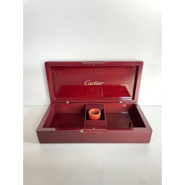 SCATOLA DA VIAGGIO CARTIER CON LENTE OROLOGIO VINTAGE LEGNO WATCH CLOCK BOX