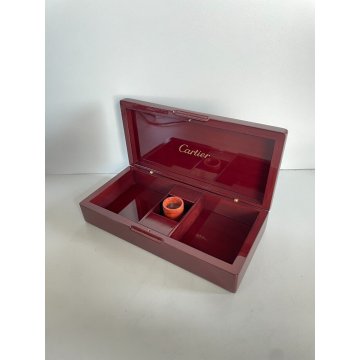 SCATOLA DA VIAGGIO CARTIER CON LENTE OROLOGIO VINTAGE LEGNO WATCH CLOCK BOX