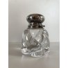 ANTICO CALAMAIO INKWELL CRISTALLO COSTOLATO MOLATO Baccarat COPERCHIO ARGENTO