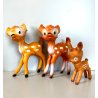 LOTTO 3 PUPAZZO GOMMA Bambi Walt Disney 20/15 cm COLLEZIONE VINTAGE ANNI '70