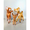 LOTTO 3 PUPAZZO GOMMA Bambi Walt Disney 20/15 cm COLLEZIONE VINTAGE ANNI '70