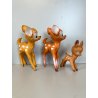 LOTTO 3 PUPAZZO GOMMA Bambi Walt Disney 20/15 cm COLLEZIONE VINTAGE ANNI '70
