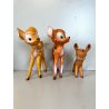 LOTTO 3 PUPAZZO GOMMA Bambi Walt Disney 20/15 cm COLLEZIONE VINTAGE ANNI '70