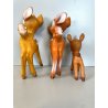 LOTTO 3 PUPAZZO GOMMA Bambi Walt Disney 20/15 cm COLLEZIONE VINTAGE ANNI '70