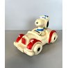 PUPAZZO GOMMA VINTAGE Snoopy  Roadster CAR RUBBERTOY MADE in BRAZIL 1966