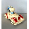 PUPAZZO GOMMA VINTAGE Snoopy  Roadster CAR RUBBERTOY MADE in BRAZIL 1966