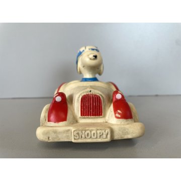 PUPAZZO GOMMA VINTAGE Snoopy  Roadster CAR RUBBERTOY MADE in BRAZIL 1966
