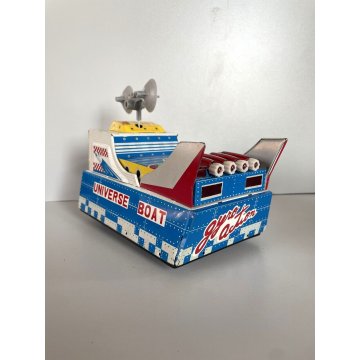 GIOCATTOLO LATTA VINTAGE TIN TOY Universe Boat ME 767 VEHICULE SPATIAL WITH BOX