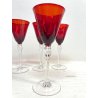 Lotto n° 4 CALICI ROSSO RUBINO PIEDISTALLO TRASPARENTE BICCHIERI ø 7,5 x 20 cm/h