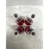 Lotto n° 4 CALICI ROSSO RUBINO PIEDISTALLO TRASPARENTE BICCHIERI ø 7,5 x 20 cm/h