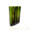 VASO CRISTALLO DESIGN Tapio Wirkkala Rosenthal VERDE  MOLATO SCANALATO VINTAGE