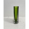 VASO CRISTALLO DESIGN Tapio Wirkkala Rosenthal VERDE  MOLATO SCANALATO VINTAGE