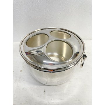 SECCHIELLO GHIACCIO Zanetta 3 BOTTLE Champagne COOLER BUCKET SILVER PLATED '70s