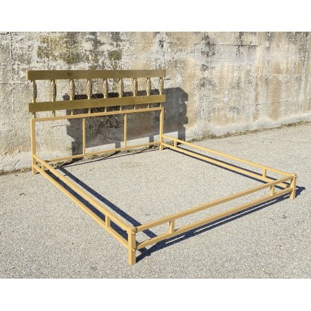 LETTO DESIGN LUCIANO FRIGERIO DI DESIO MOD. BAGDAD ANNI 70 BRONZO DORATO OTTONE