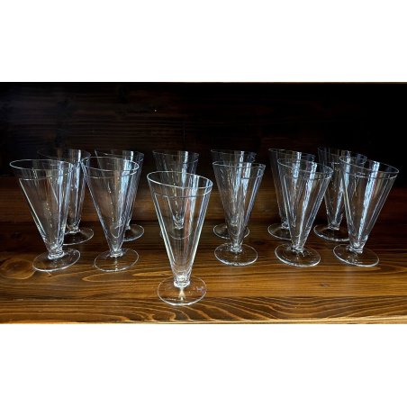 SET 12 BICCHIERI CRISTALLO MURANO Cartoccio DESIGN Carlo Moretti CALICE 16 cm/h