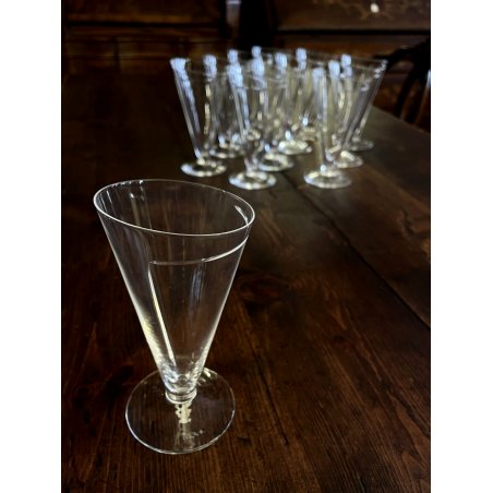 SET 12 BICCHIERI CRISTALLO MURANO Cartoccio DESIGN Carlo Moretti FLUTE 13,5 cm/h