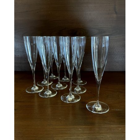 SET 10 BICCHIERI FLUTE A CHAMPAGNE Dom Perignon CRISTALLO Baccarat 23,2 cm/h