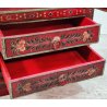 ANTICA VETRINA Tirolese 900 DISPENSA dipinto FLOREALE 5 Ripiani 2 cassetti STIPO