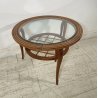 TAVOLINO da caffè PAOLO BUFFA VINTAGE ROTONDO VETRO TAVOLO LEGNO NOCE ANNI '40
