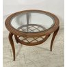 TAVOLINO da caffè PAOLO BUFFA VINTAGE ROTONDO VETRO TAVOLO LEGNO NOCE ANNI '40