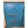 ANTICO COMO BLU 6 CASSETTI legno ABETE epoca 900 CASSETTONE mobile CASSETTIERA
