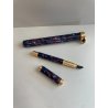 PENNA WATERMAN LADY AGATHE LUXURIOUS FOUNTAIN PEN SET ORO 18K 750 NIB F PURPLE