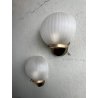COPPIA APPLIQUE VINTAGE LAMPADA DA PARETE VETRO OPALINO OTTONE DESIGN ANNI '60