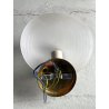 COPPIA APPLIQUE VINTAGE LAMPADA DA PARETE VETRO OPALINO OTTONE DESIGN ANNI '60