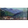 DIPINTO OLIO SERITE Elvezio Bragonzi PAESAGGIO ALPINO "Courmayeur verso sera" 73