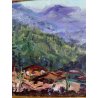 DIPINTO OLIO SERITE Elvezio Bragonzi PAESAGGIO ALPINO "Courmayeur verso sera" 73