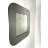 SPECCHIO QUADRATO PARETE ACCIAIO CROMATO 50x50 cm/h MODERN DESIGN ANNI '70