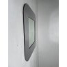 SPECCHIO QUADRATO PARETE ACCIAIO CROMATO 50x50 cm/h MODERN DESIGN ANNI '70
