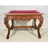 ANTICA SCRIVANIA BAROCCO LEGNO NOCE SCRITTOIO PRIMI 1800 PIANO STOFFA CONSOLLE
