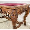ANTICA SCRIVANIA BAROCCO LEGNO NOCE SCRITTOIO PRIMI 1800 PIANO STOFFA CONSOLLE