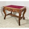 ANTICA SCRIVANIA BAROCCO LEGNO NOCE SCRITTOIO PRIMI 1800 PIANO STOFFA CONSOLLE