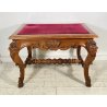 ANTICA SCRIVANIA BAROCCO LEGNO NOCE SCRITTOIO PRIMI 1800 PIANO STOFFA CONSOLLE