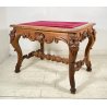 ANTICA SCRIVANIA BAROCCO LEGNO NOCE SCRITTOIO PRIMI 1800 PIANO STOFFA CONSOLLE