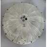 LAMPADARIO SOFFITTO ROTONDA ø 43,5 PLAFONIERA 3 luci VETRO Murano OTTONE '70