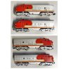 TRENINO Marklin LOCOMOTIVA Santa Fe 4 Vagoni Cargo H0 BOX binari TRASFORMATORE