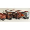 TRENINO Marklin LOCOMOTIVA Santa Fe 4 Vagoni Cargo H0 BOX binari TRASFORMATORE