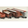 TRENINO Marklin LOCOMOTIVA Santa Fe 4 Vagoni Cargo H0 BOX binari TRASFORMATORE