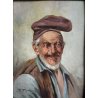 ANTICO DIPINTO OLIO Raffaele Frigerio RITRATTO PESCATORE CON CAPPELLO Primo '900