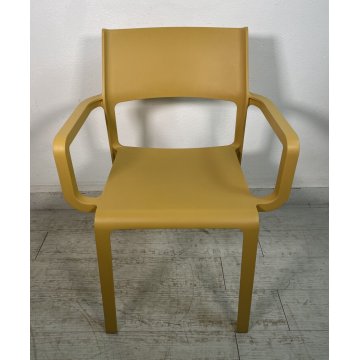 SET 8 SEDIE GIALLE PLASTICA DA ESTERNO SEDIA DESIGN NARDI TRILL ARMCHAIR YELLOW