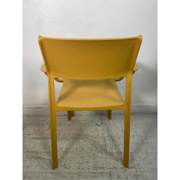 SET 8 SEDIE GIALLE PLASTICA DA ESTERNO SEDIA DESIGN NARDI TRILL ARMCHAIR YELLOW